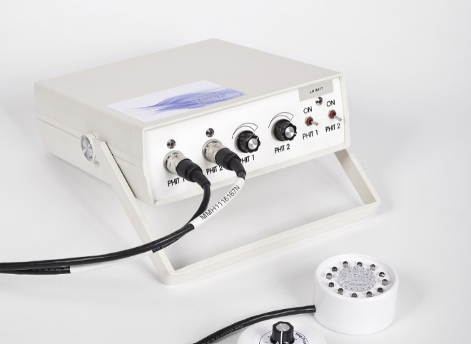 Technology called pHIT used in lymphatic drainage massage with plugs and dials